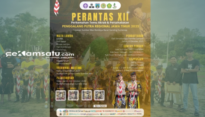 PAMFLET: Perantas XII Pramuka Penggalang se-Jawa Timur akan segera dilaksanakan di Kabupaten Sumenep (dok: Redaksi Rekam Satu)