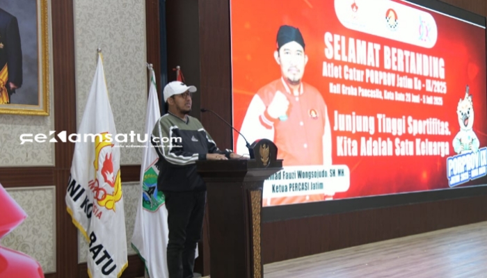 PROFIL: Bupati Sumenep Achmad Fauzi Wongsojudo memberikan sambutan dalam pembukaan Kejuaraan Catur Porprov Jatim IX di Batu, Malang (dok. Redaksi Rekam Satu)
