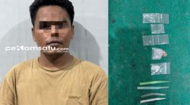 PROFIL: Seorang pelaku penyalahgunaan narkoba jenis sabu berisinial S berhasil diamankan polisi saat asyik mengonsumsi sabu (dok: Istimewa/Redaksi Rekam Satu)