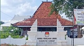 KANTOR: Potret gedung kantor KPU Sumenep di Desa Kebunagung, Kecamatan Kota Sumenep (dok: istimewa/Redaksi Rekam Satu)