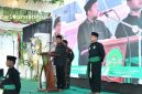 BERWIBAWA: Bupati Sumenep Achmad Fauzi Wongsojudo memberikan sambutan dalam kegiatan pelantikan PCNU Sumenep (dok: istimewa/Redaksi Rekam Satu)