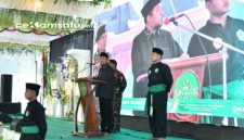 BERWIBAWA: Bupati Sumenep Achmad Fauzi Wongsojudo memberikan sambutan dalam kegiatan pelantikan PCNU Sumenep (dok: istimewa/Redaksi Rekam Satu)
